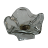 Cendrier en cristal Murano transparent à fonds marron des années 1970
