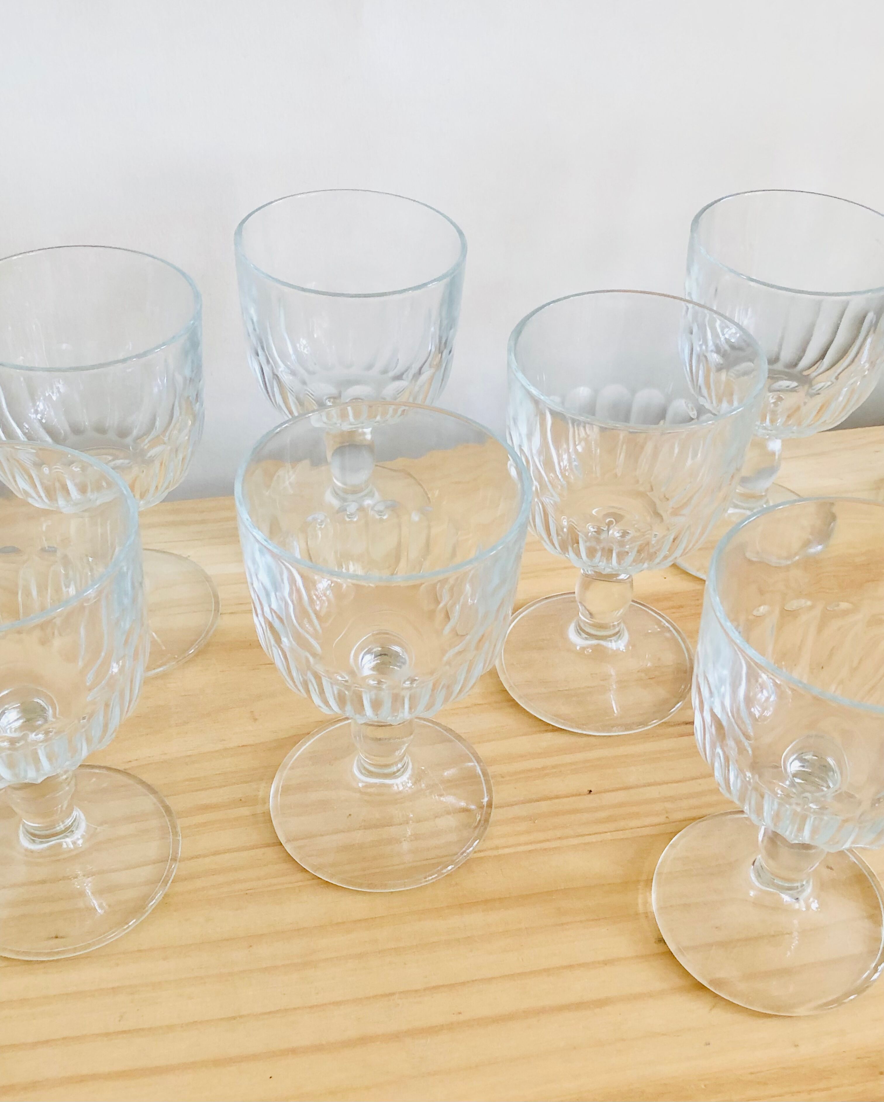 Set of 8 vintage walking glasses Bormioli, Italy