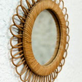 Sun rattan mirror 32x32cm