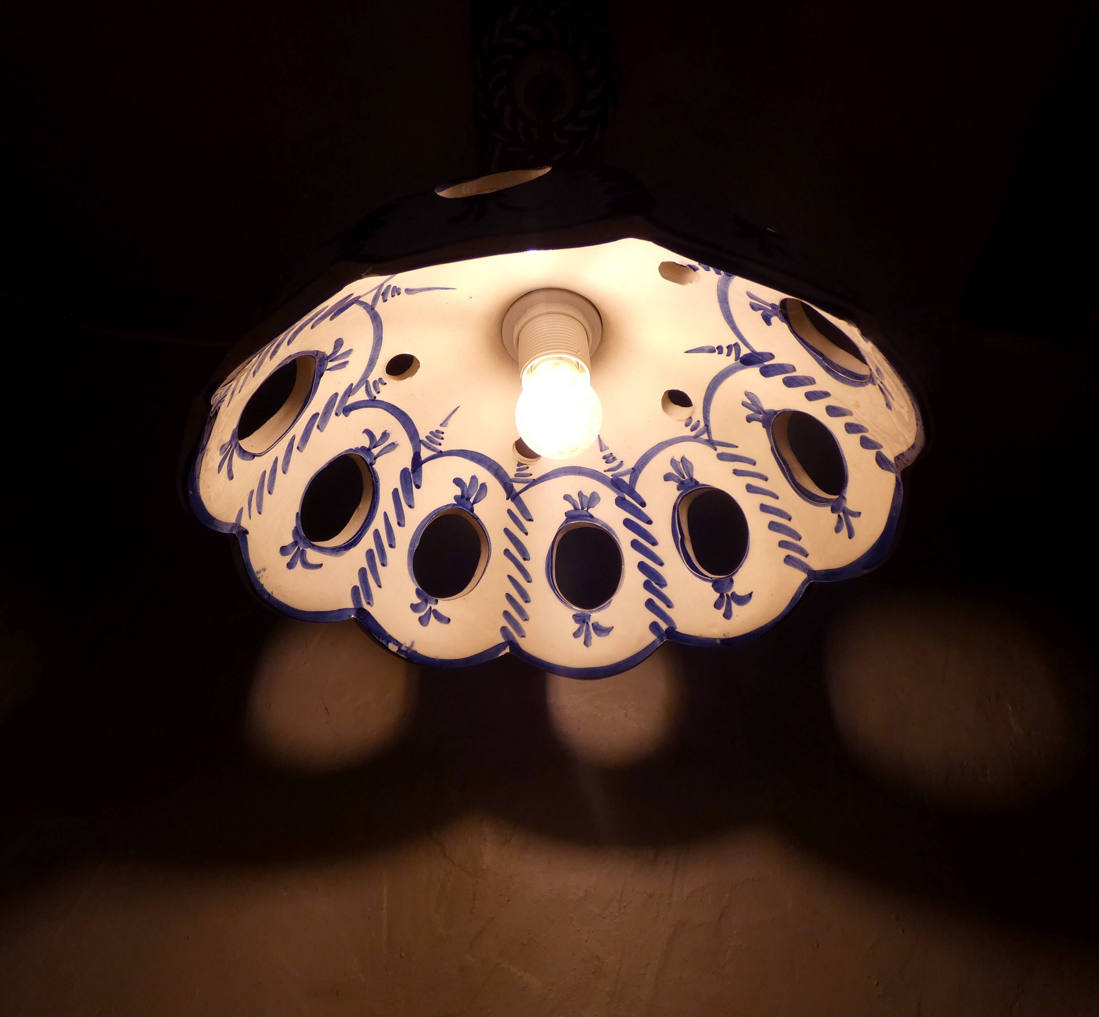 pendant lamp chandelier openwork ceramic lampshade