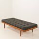 Danish vintage teak daybed in black leather | mid century modern | 1960s