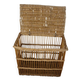 Old large wicker rattan trunk
