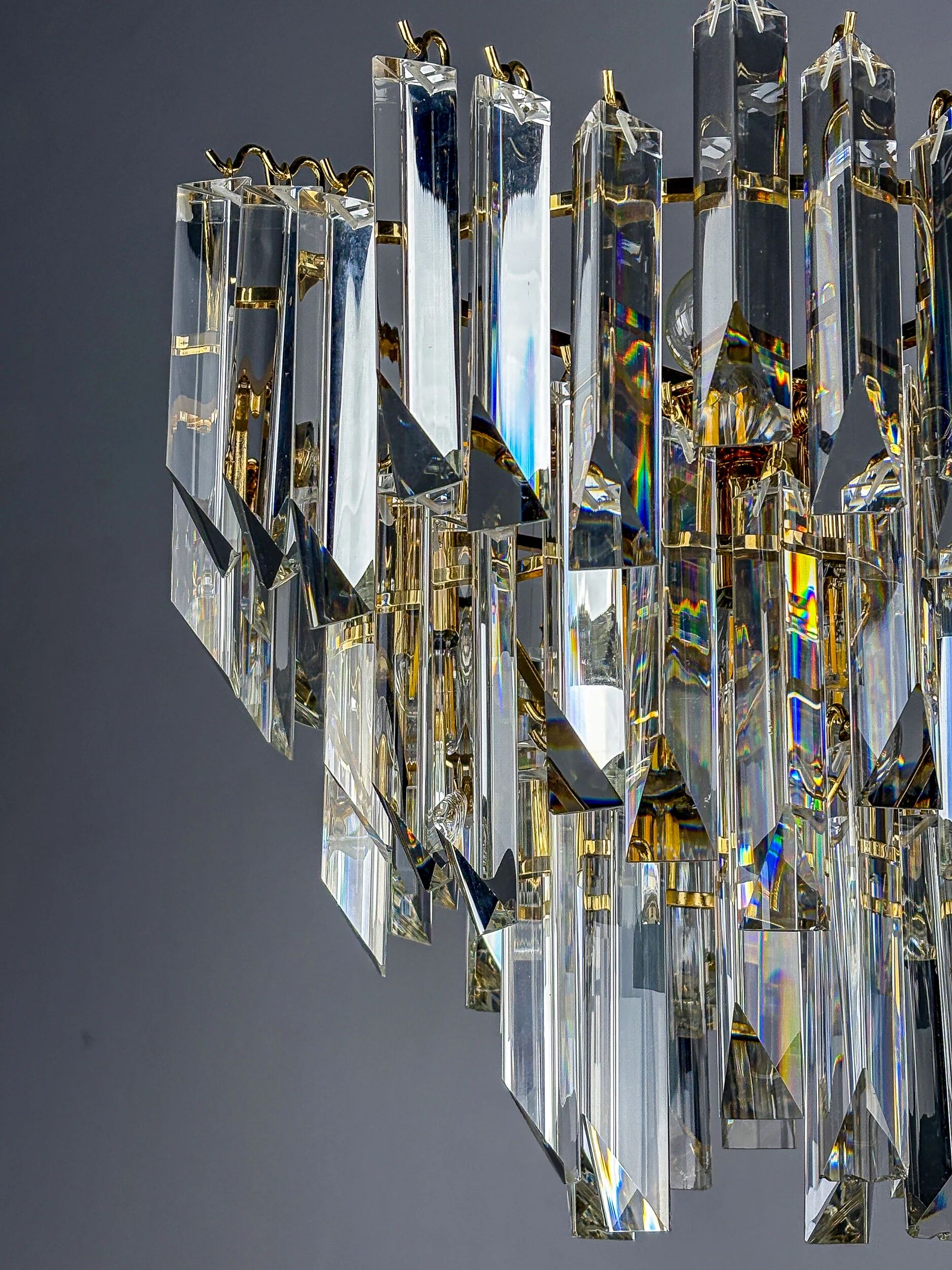 Four-tier cascade chandelier by Venini, Murano glass, Italy 1970s