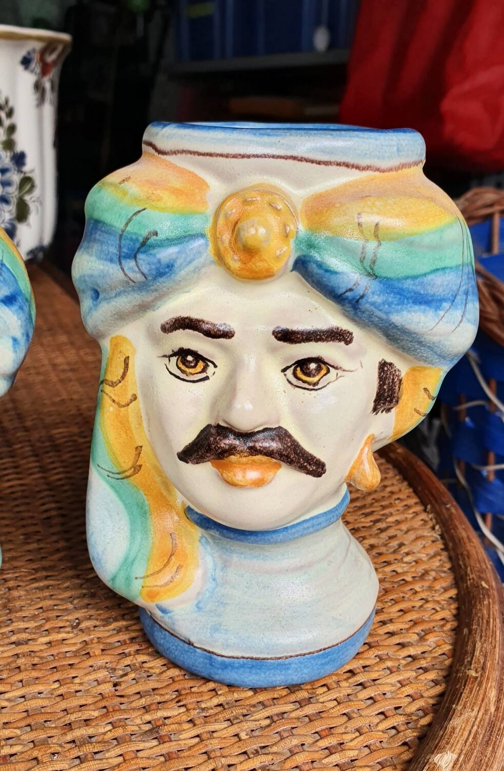 Pair of Moorish head vases