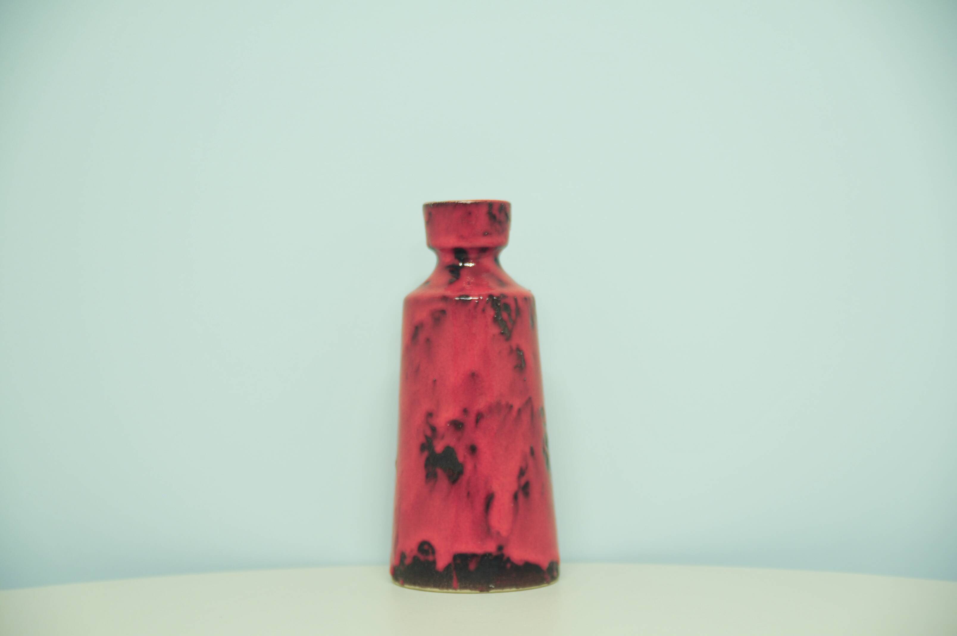 vintage red Fatlava West Germany vase