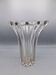 Large vintage clear glass fluted vase with wavy rim 26 cm
