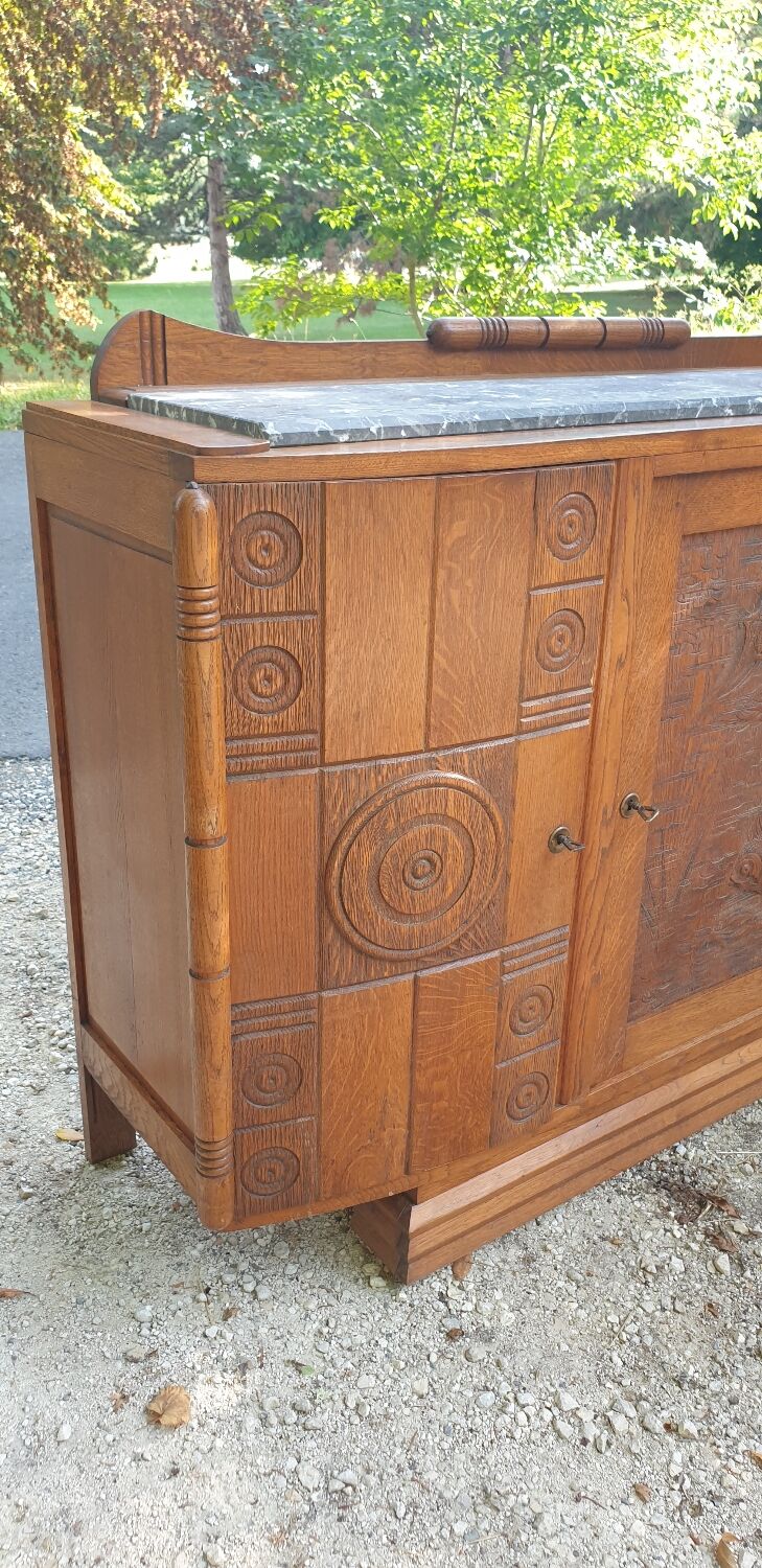 Oak art deco sideboard