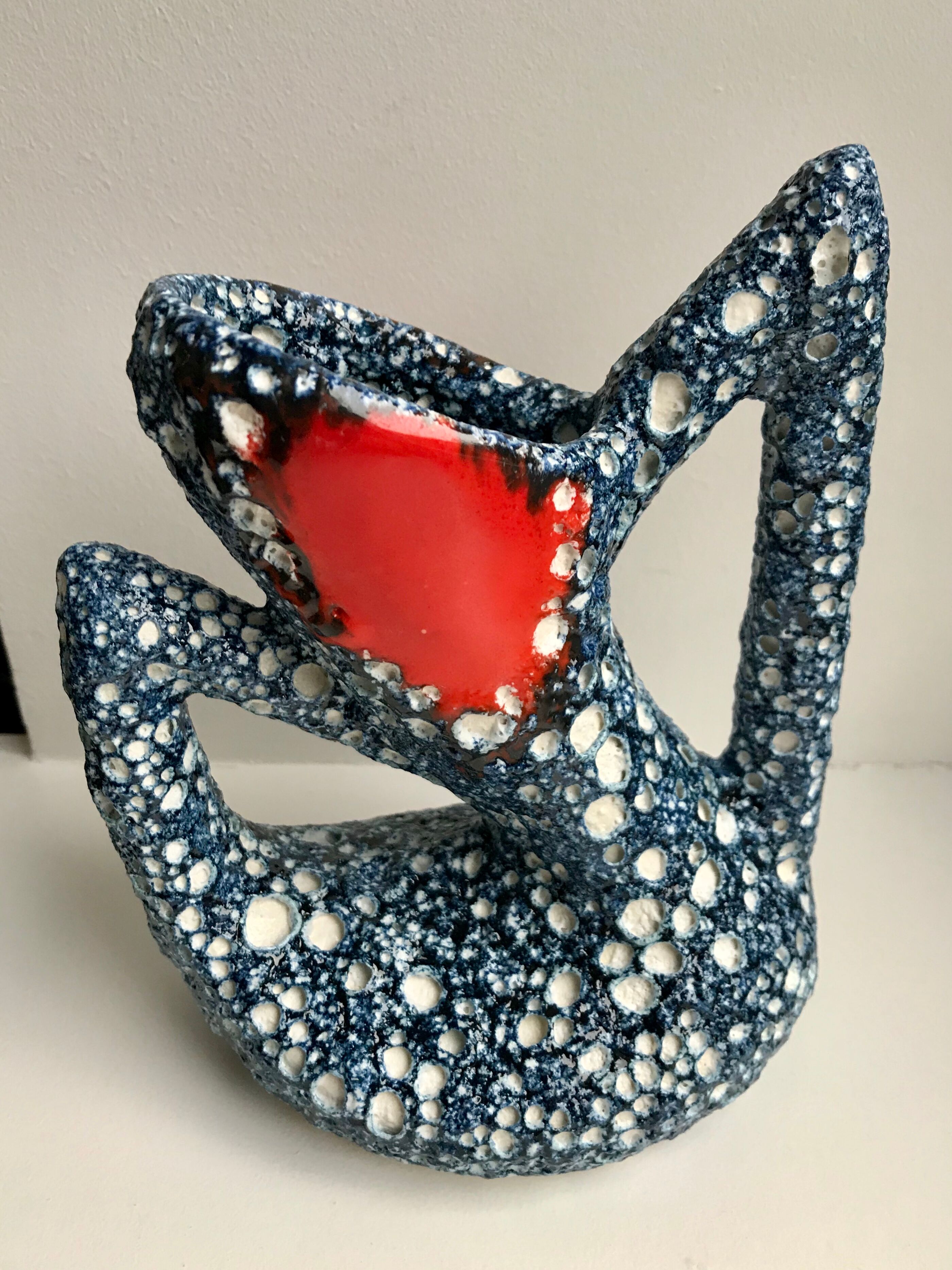 Vase fat lava blue design 70s