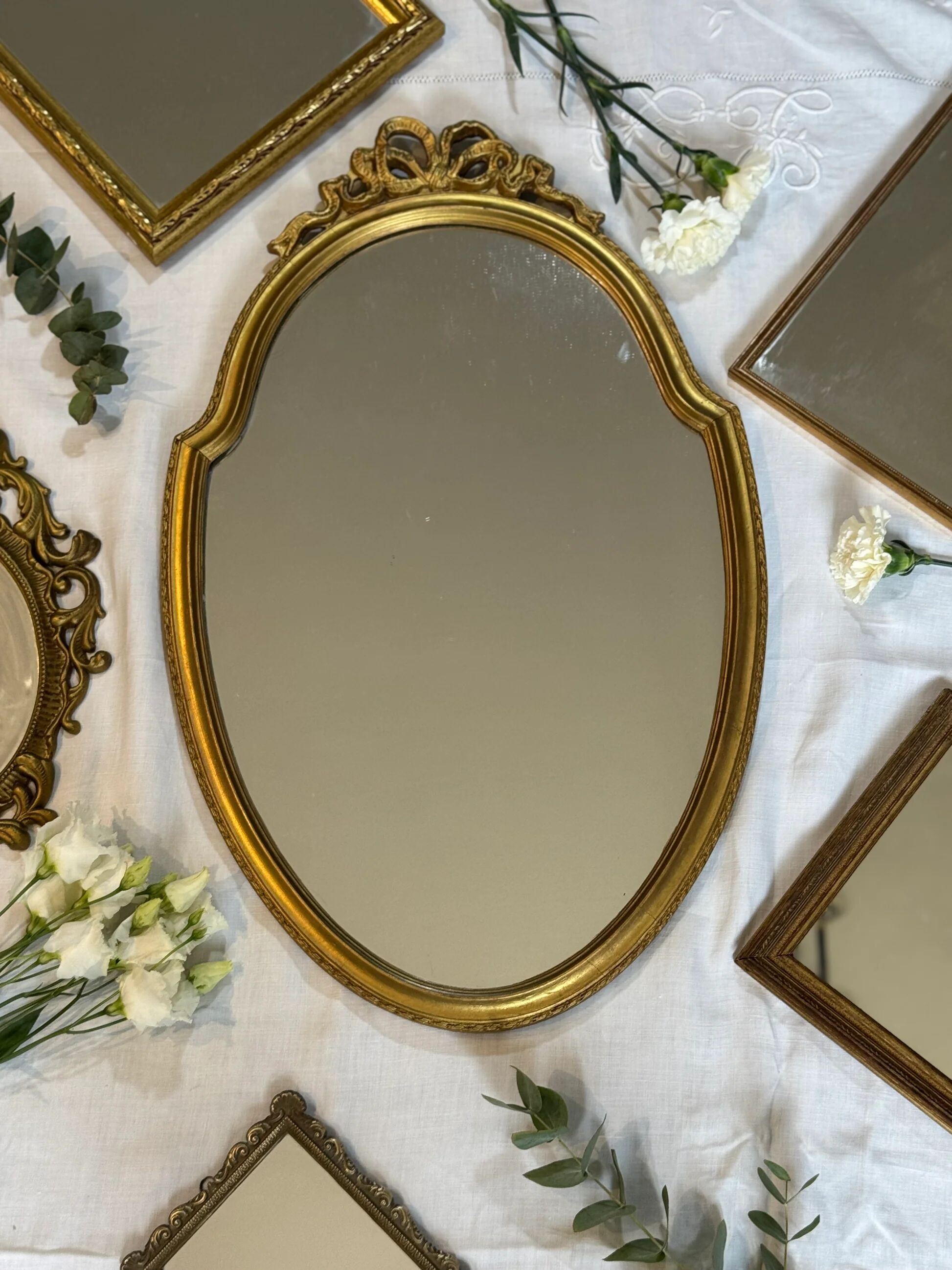 Vintage gold wooden mirror