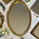 Miroir vintage doré en bois