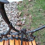 Banc de jardin ancien avec pieds en fonte vintage xxeme