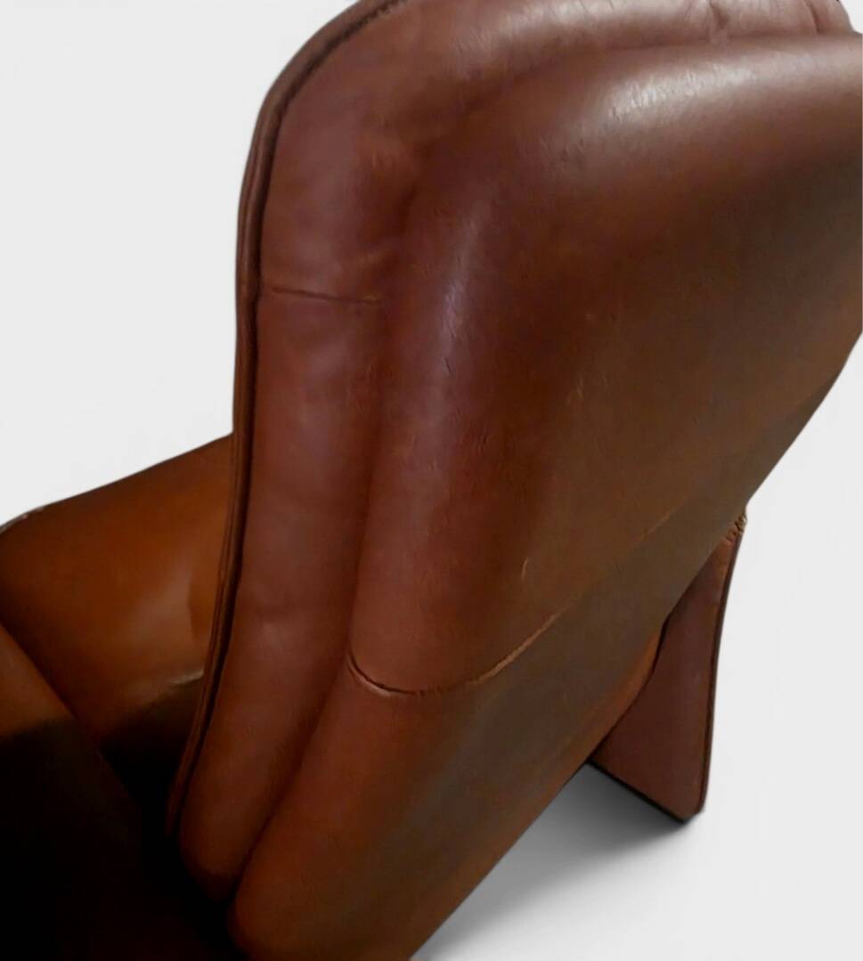 Pair of reclining lounge chairs DS 50 De Sede – Cognac Leather