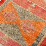 3x12 Turkish Runner Faded Pink & Grey Turkish Wool Runner Rug, 96x352Cm