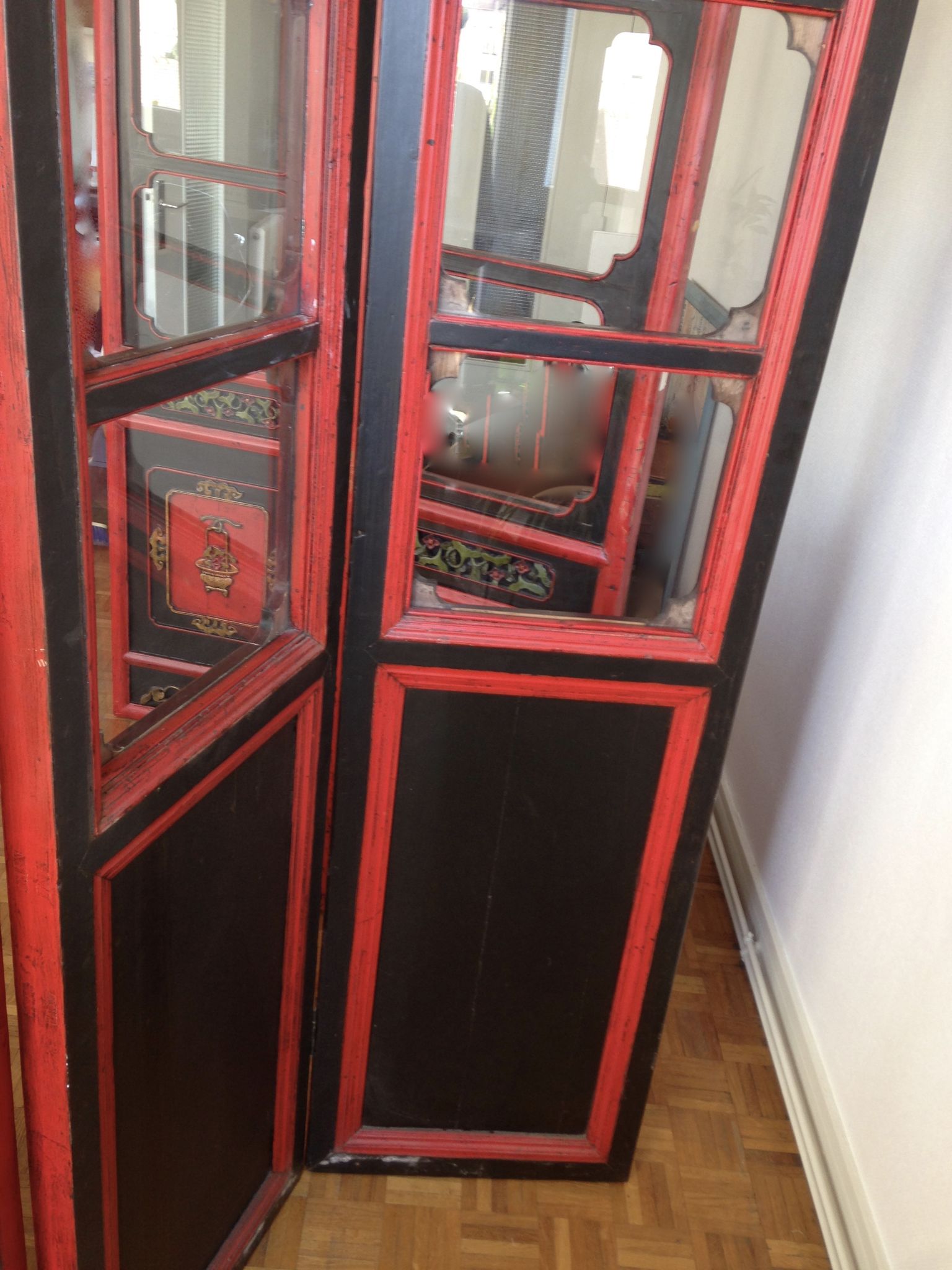 Pair of 3-panel screens
