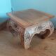 Coffee table with plant holder, end of sofa, carved wood, Indonesia