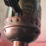 lampe bronze et  abat jour  verre teinté & gravé à l'acide / Art Nouveau , produit d epoque