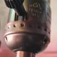 lampe bronze et  abat jour  verre teinté & gravé à l'acide / Art Nouveau , produit d epoque