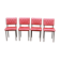 Series of 4 red chairs in skai 50s