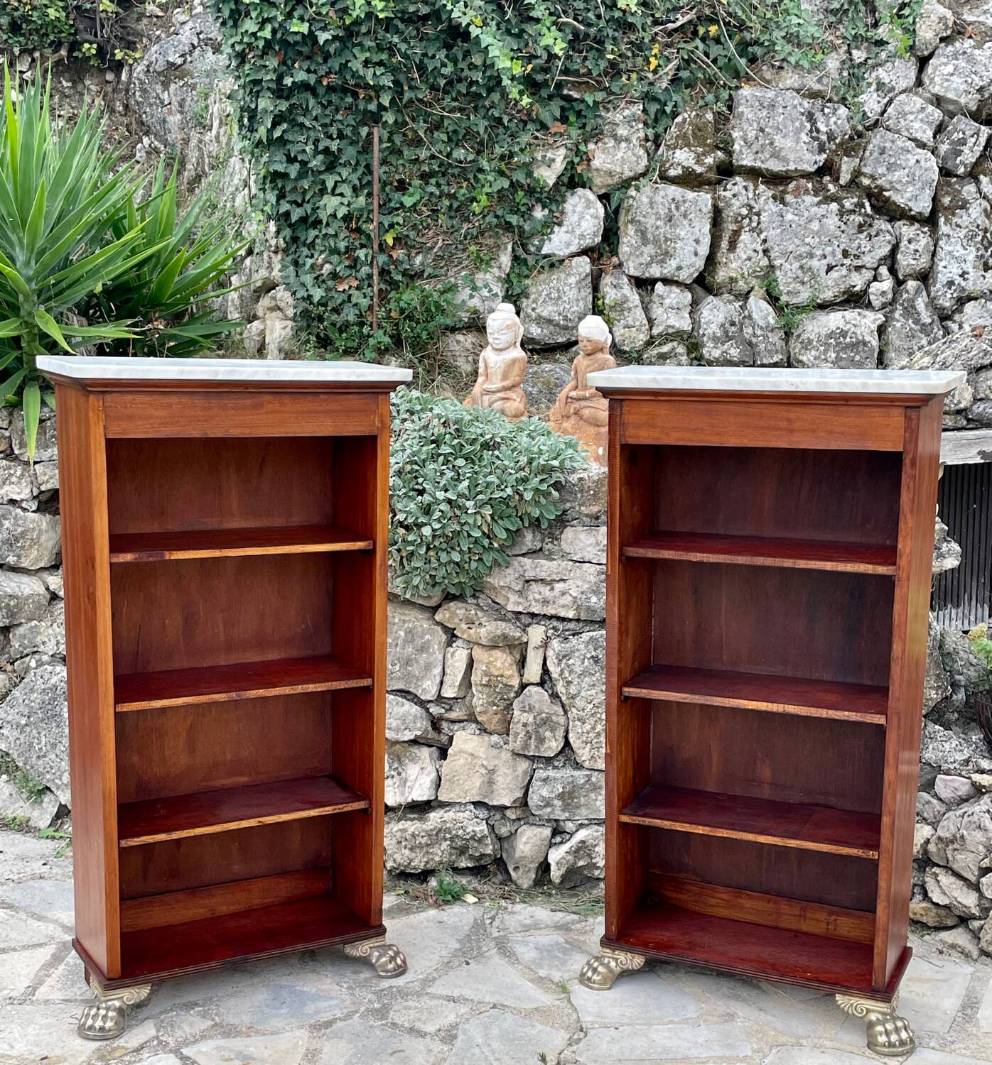 Pair of empire style mahogany bibuses