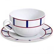 2 Basque lunches blue and red porcelain