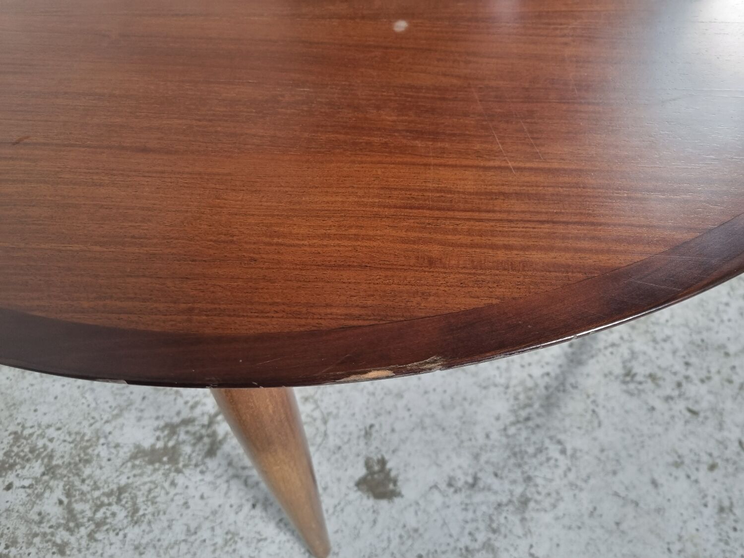 Lubke round rosewood dining table, 60s