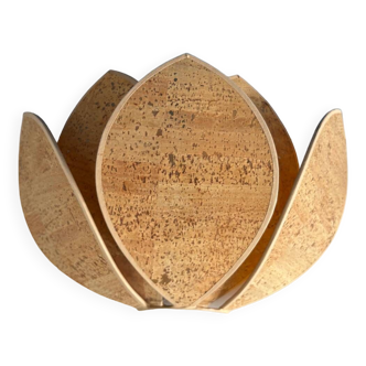 Cork effect lotus flower wall light