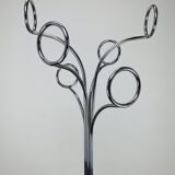 Coat rack 70's orange and chrome by Fase