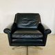 Vintage Danish mid-century leather lounge chair in black leather by G. Thams 1975