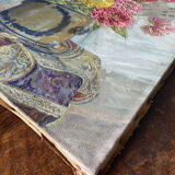 Painting HSToile "Bouquet of flowers" signed Desains 1947