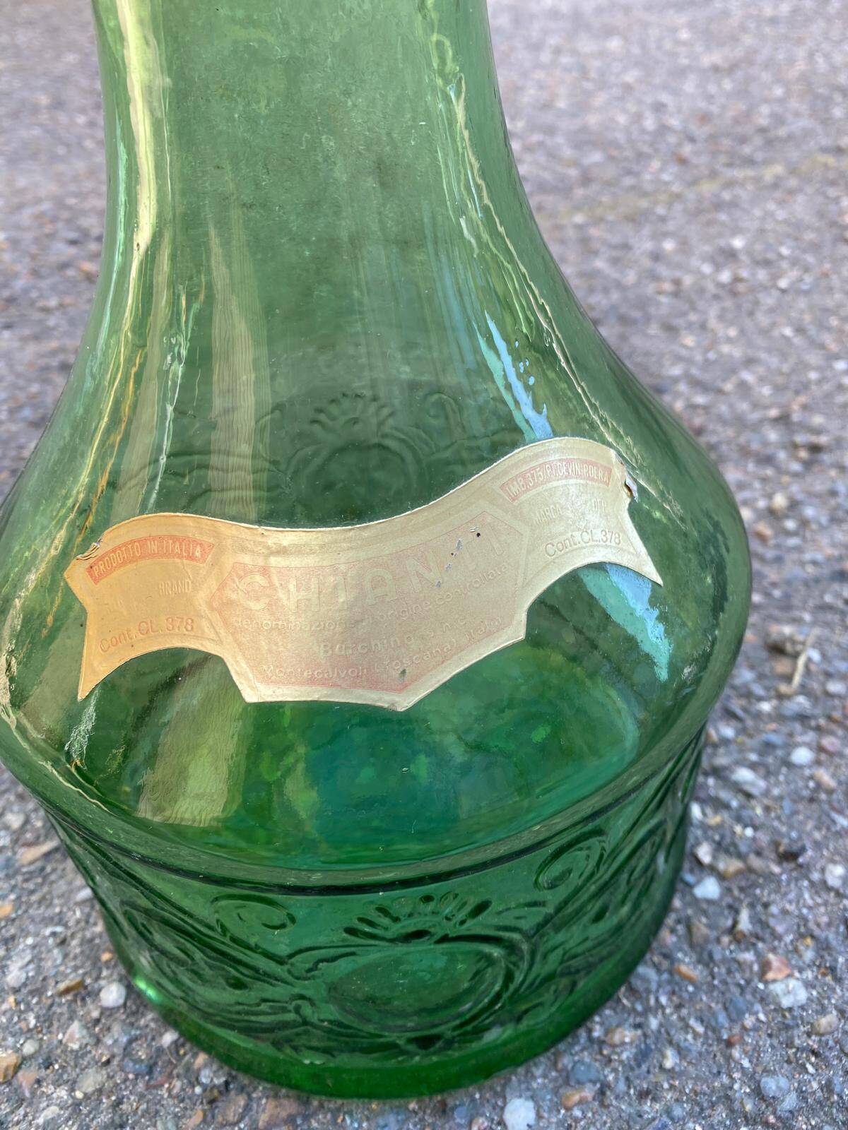 Italian Art Deco Elephant Floor Lamp in Green Glass 142cm