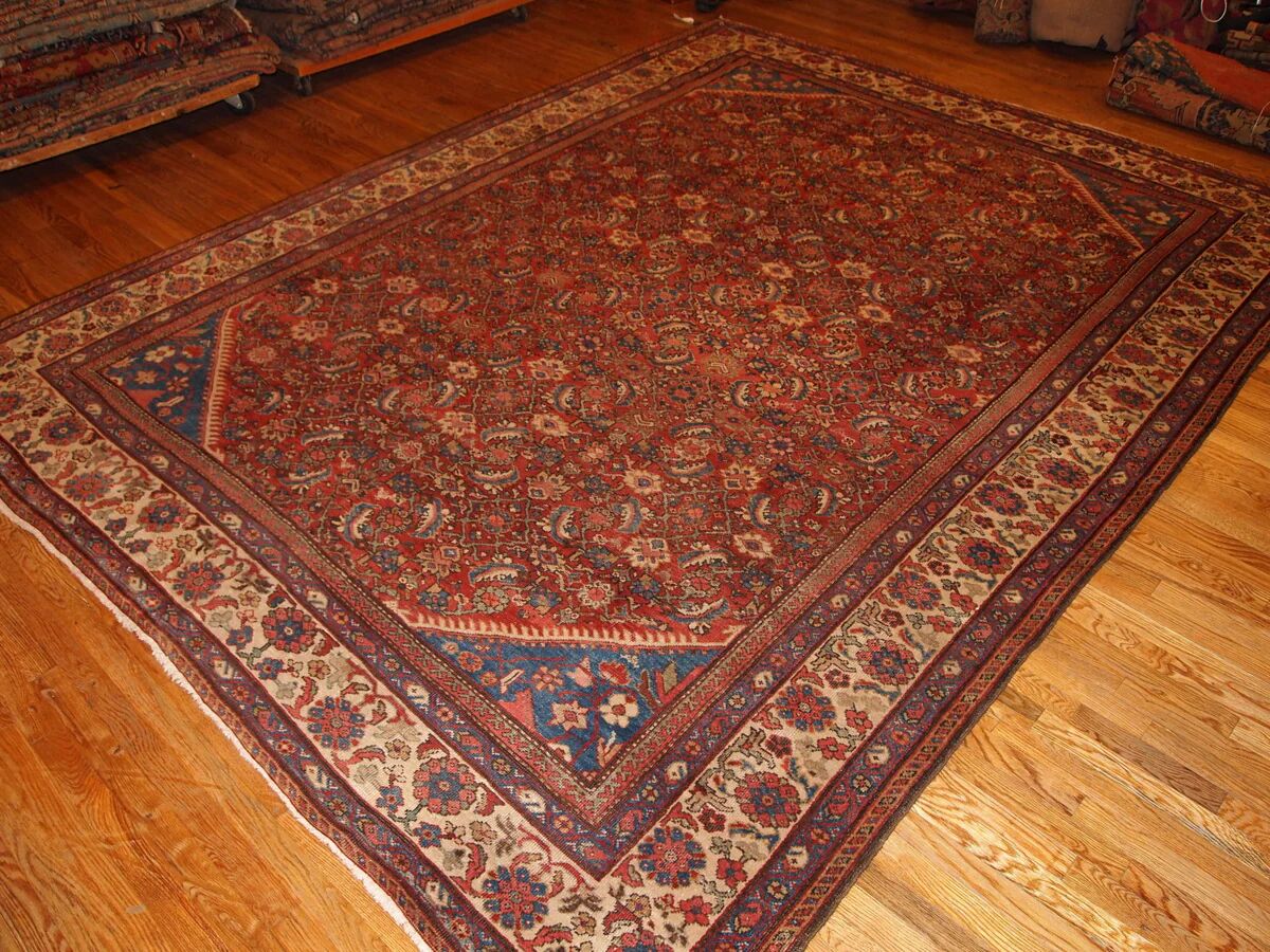 Hand made antique Persian Mahal rug 274cm x 359cm 1900s - 1B212