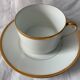 Tasse à thé et sous tasse en porcelaine et or Jammet Seignolles Limoges