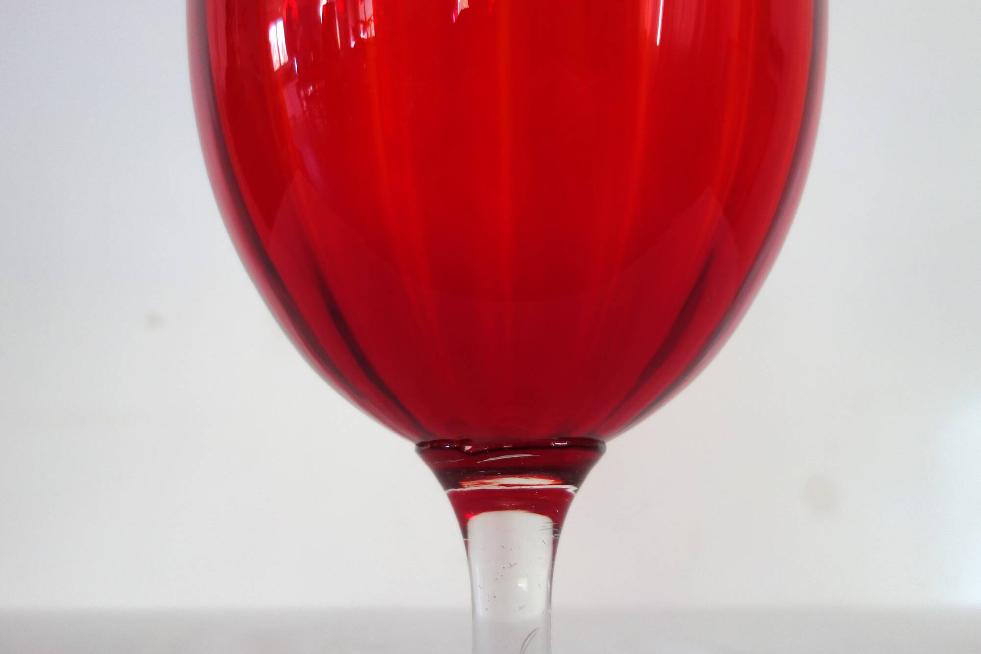 Large vintage red glass vase, 50cm