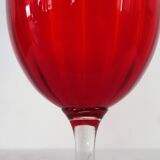 Large vintage red glass vase, 50cm