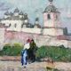 Oil painting on cardboard, dimensions: height -42 cm - width -69 cm -