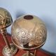 Pair of bronze and brass table lamps, early 20th century