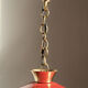 Suspension lamp in brass and red Rockabilly metal.