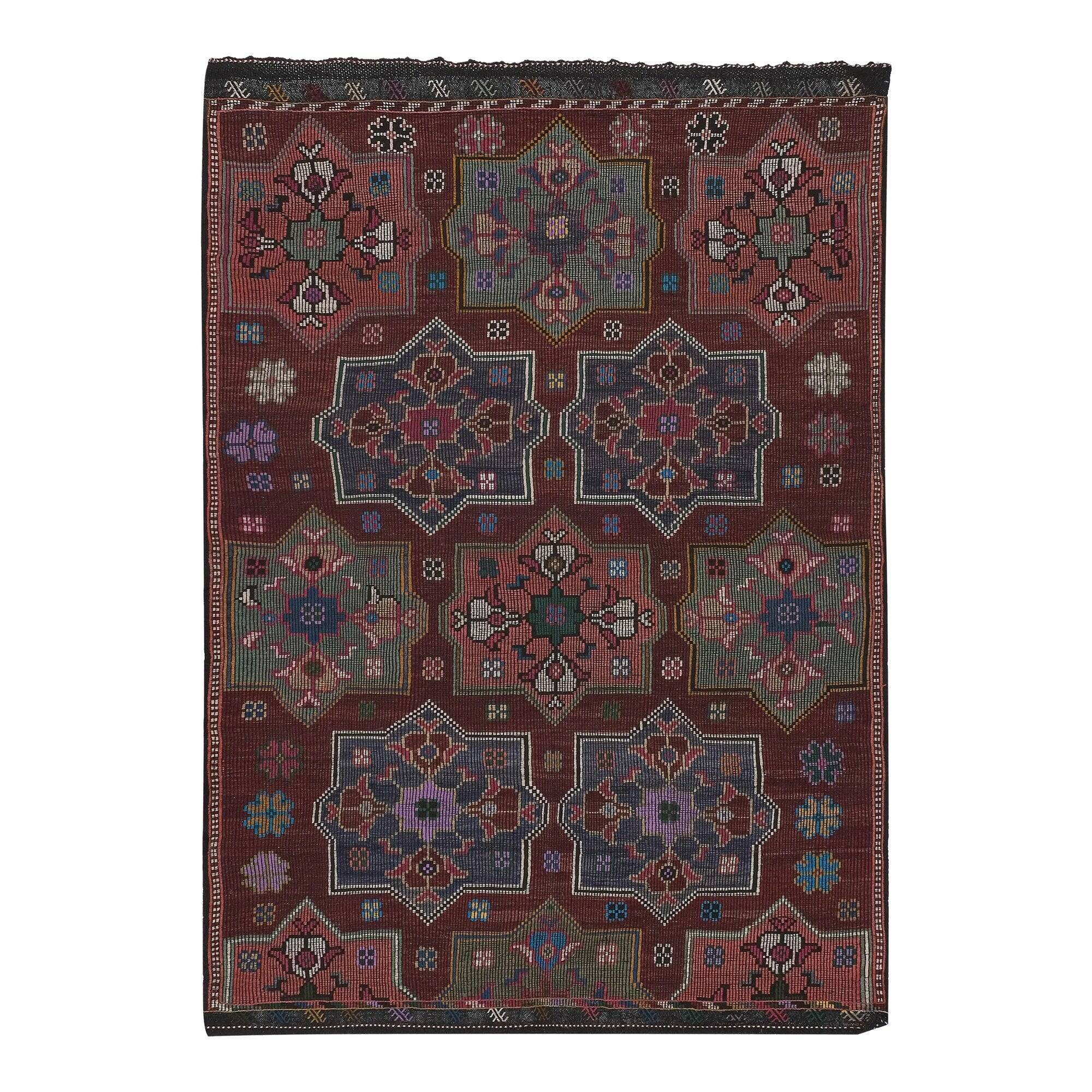 Vintage Turkish kilim handwoven 205x289 cm