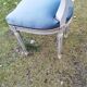 Chair Medallion velvet blue patina white Louis XVI