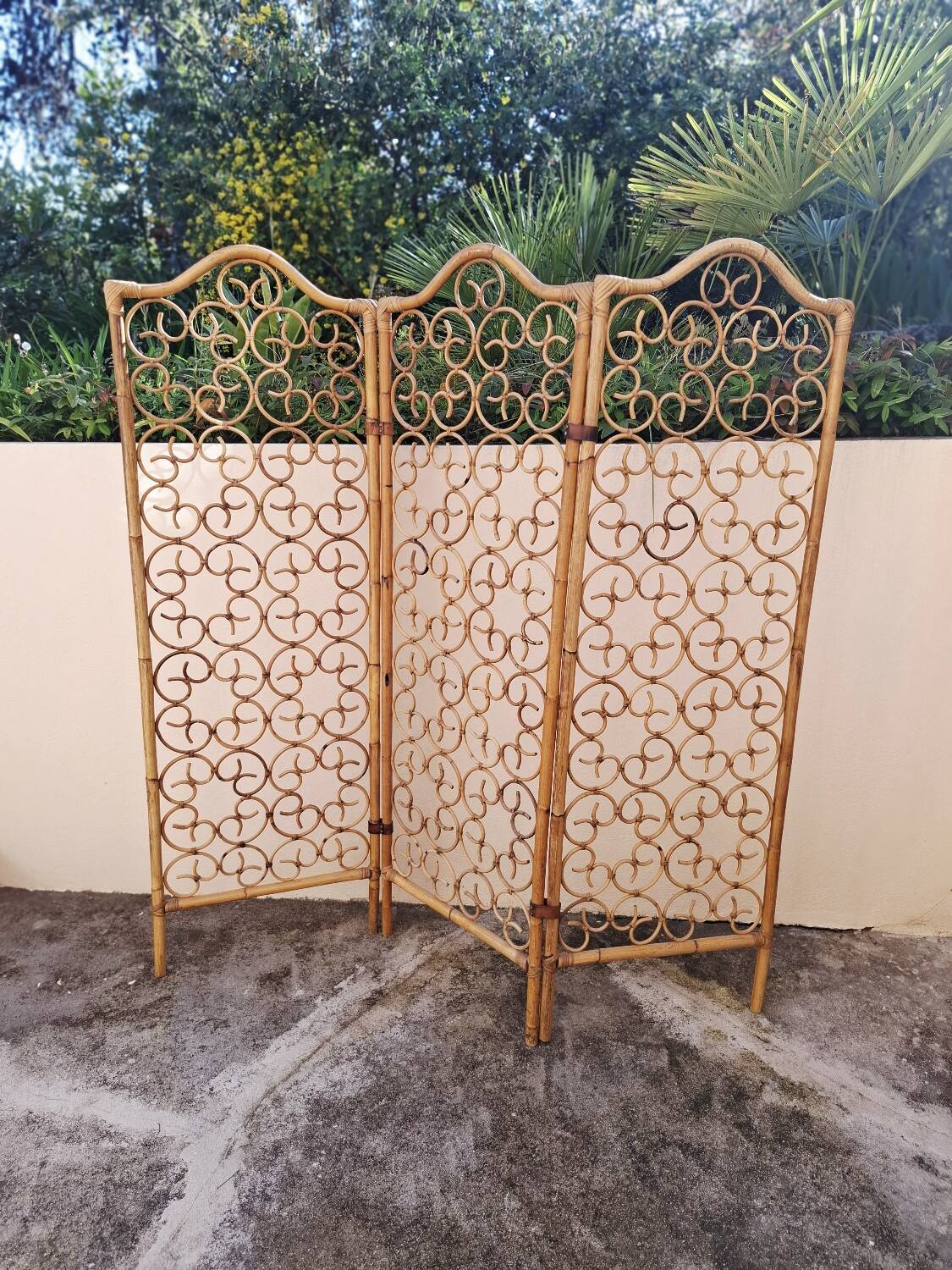 Rattan screen 1960 by Bonacina (Italy)
