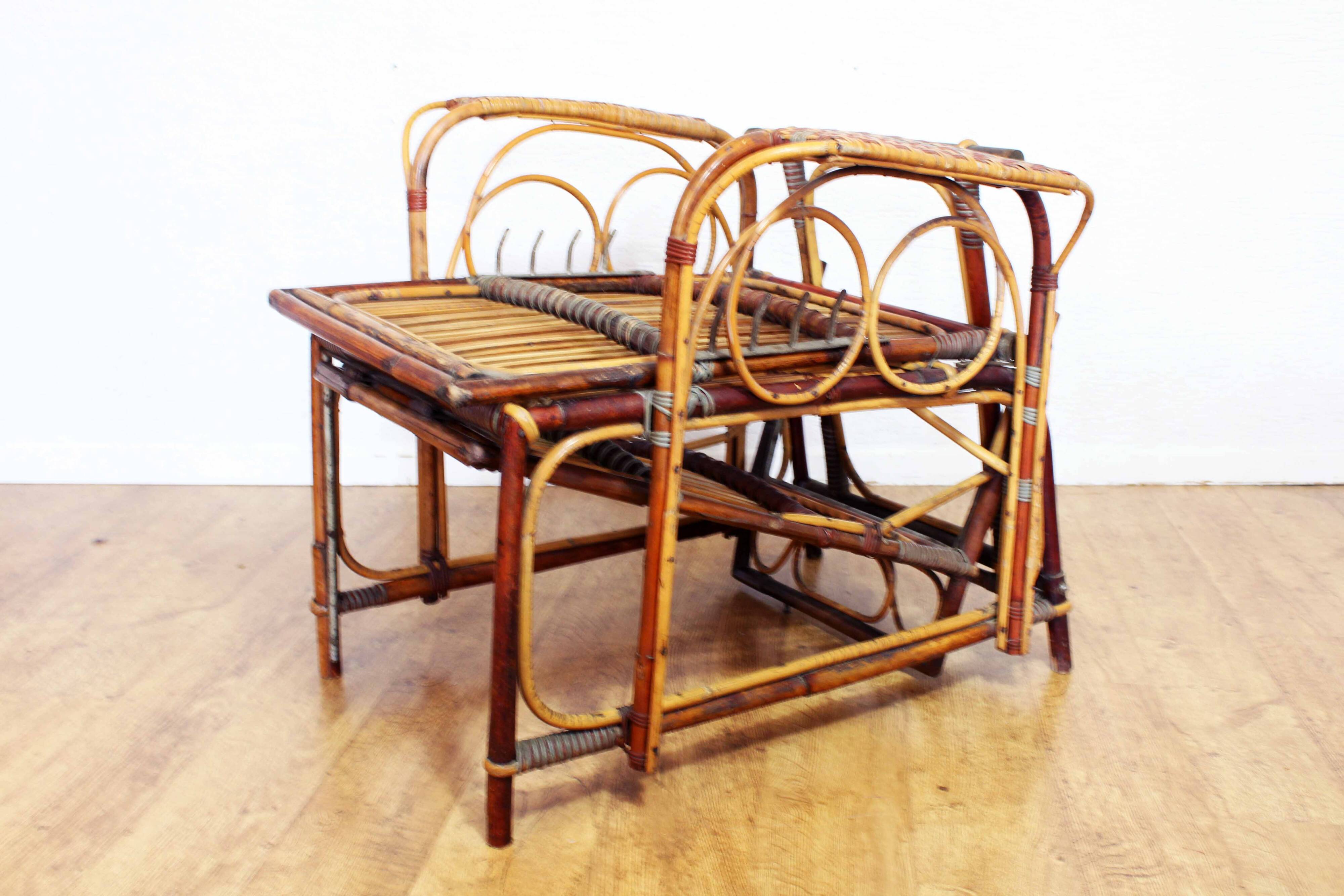 Fauteuil relax en rotin, Bauhaus 1930
