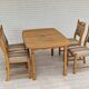 Danish dinning set of table and four chairs in oak and wool.