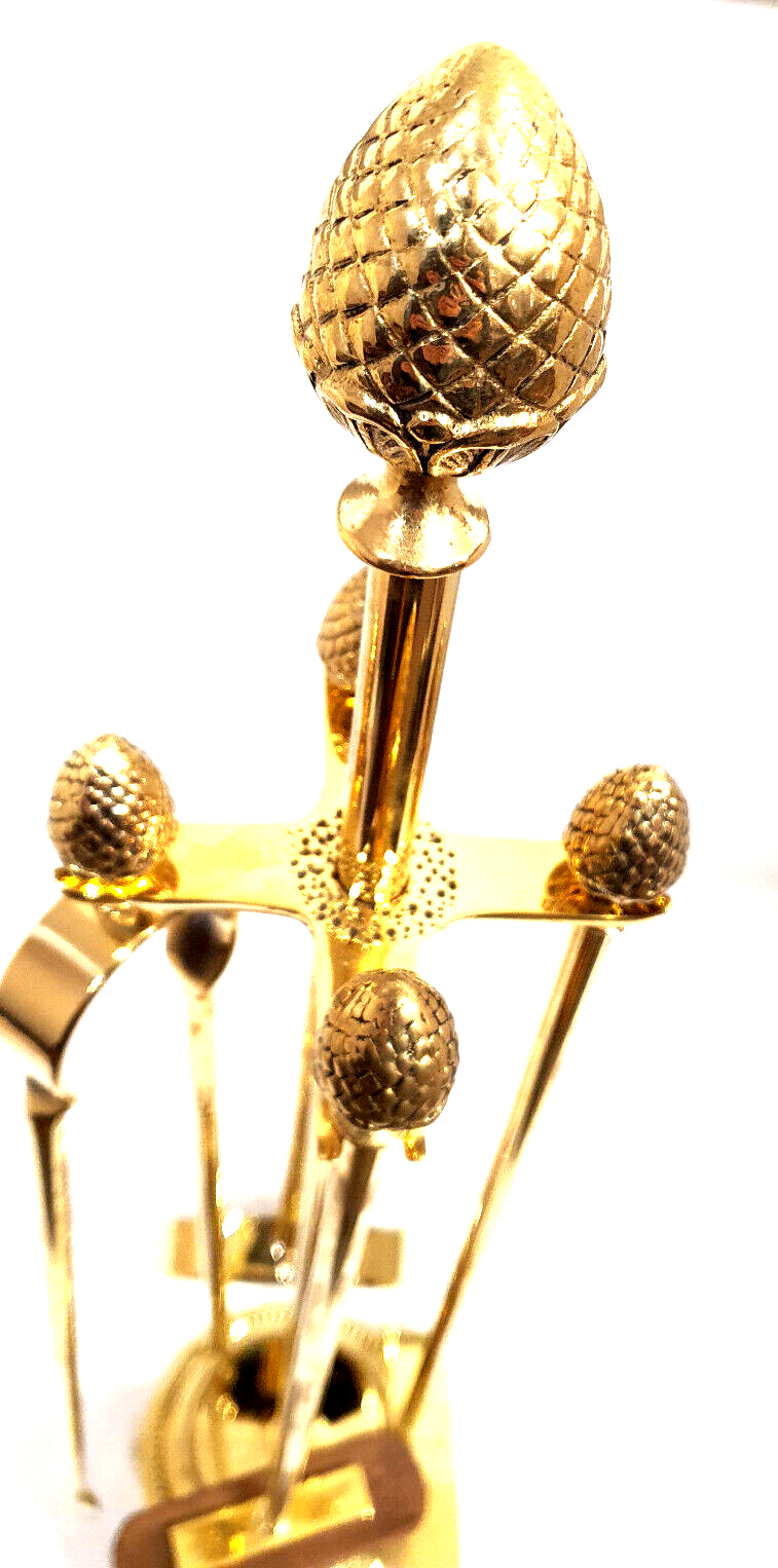 Solid brass fireplace servant 4 accessories