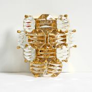 Beautiful original 1960s Kinkeldey crystal glass and brass wall lamp