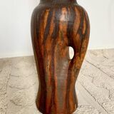 Vintage Brutalist Ceramic Vase or Large Lamp Base - Accolay Style