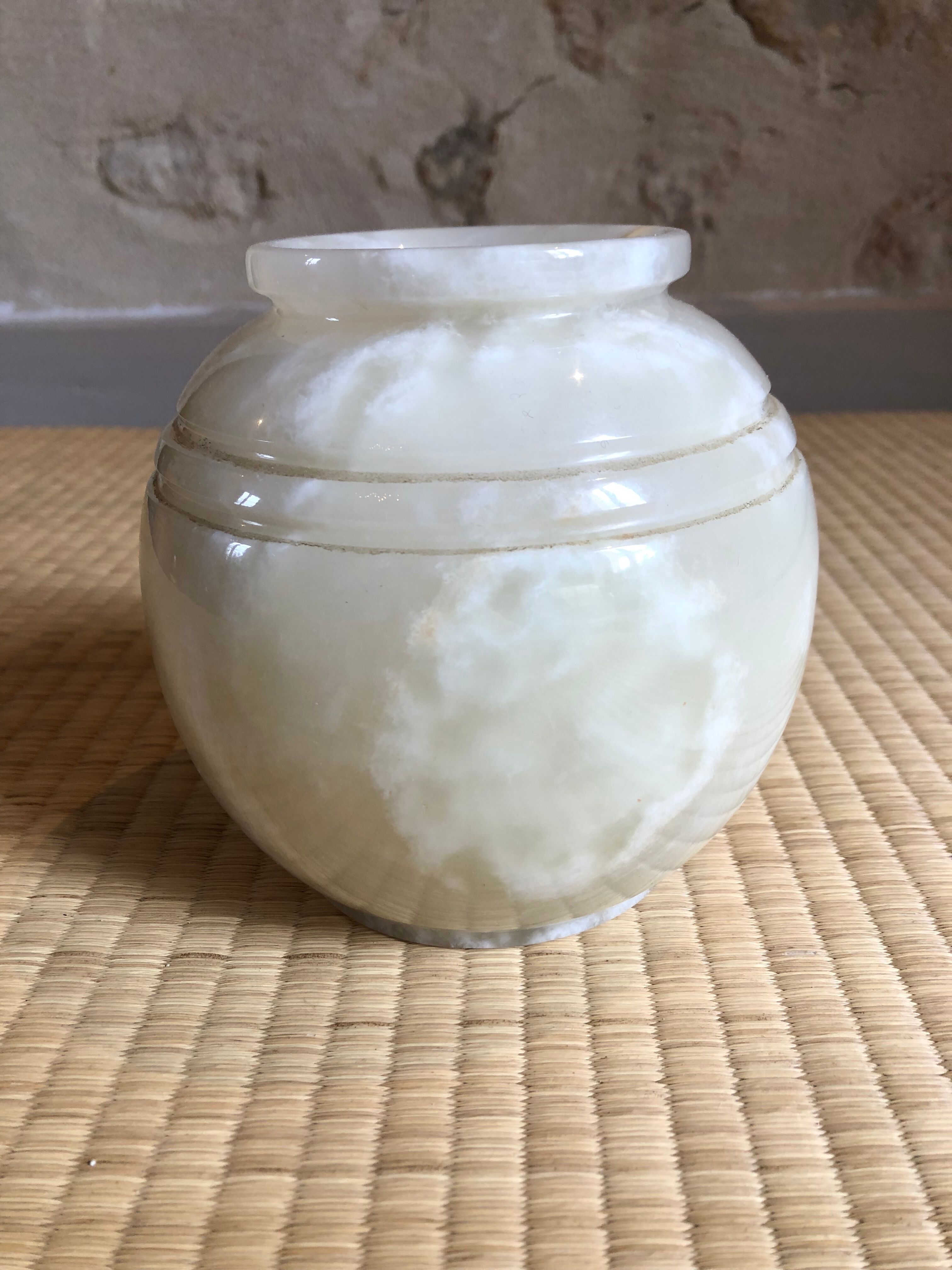 Alabaster ball vase
