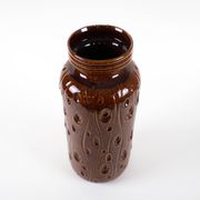 Brown ceramic vase, German design, 1960s, made in West Germany