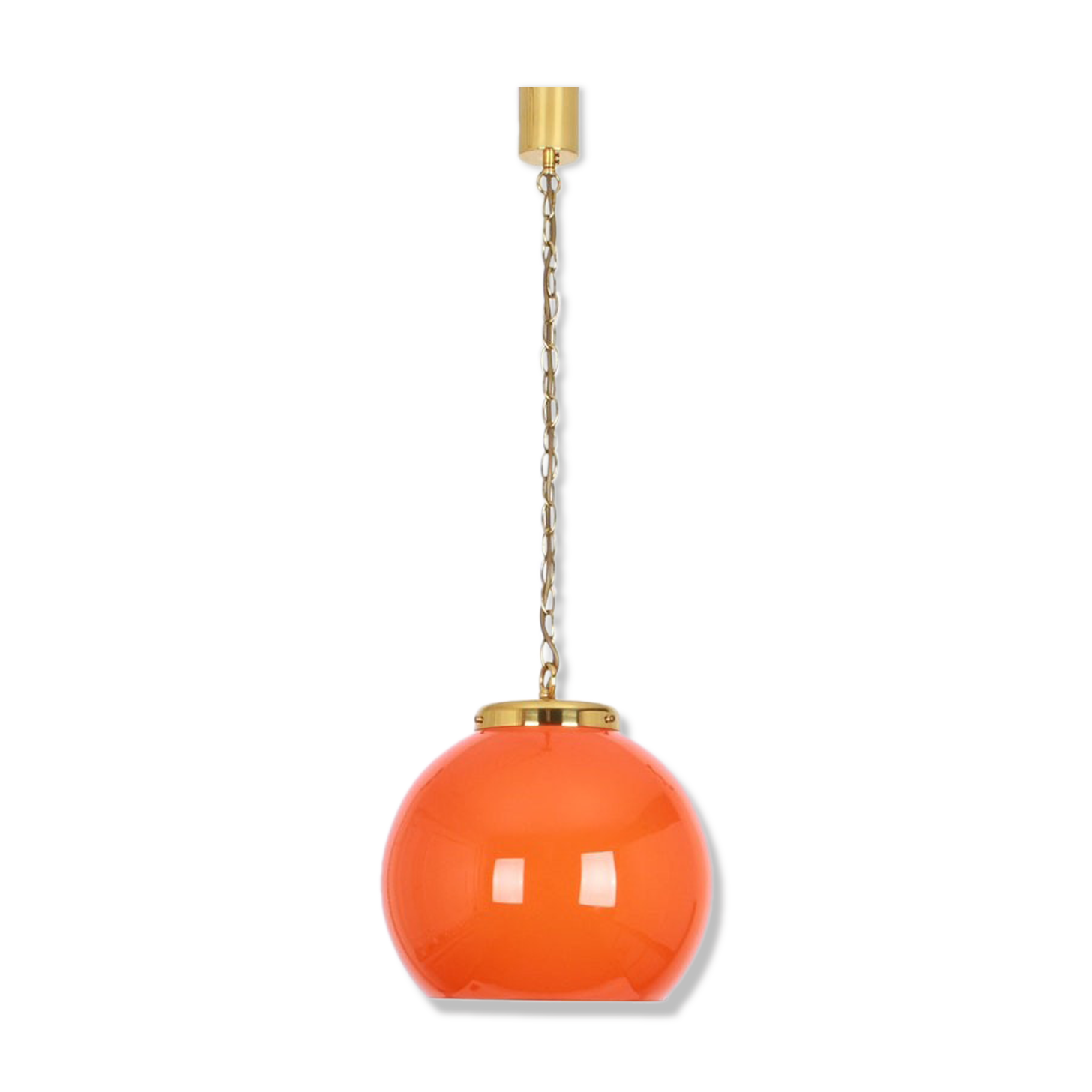 Orange glass pendant lamp from Peill & Putzler Germany 1970s