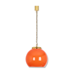 Suspension en verre orange - peill putzler