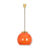Orange glass pendant lamp from Peill & Putzler Germany 1970s
